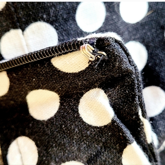 Polka dot black and white linen midi by Cato women's size 8 - Picture 12 of 13